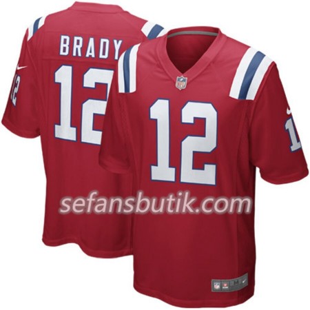New England Patriots Tröjor Tom Brady 12 Nike Röd - Herr New England Patriots Tröjor Tom Brady 12 Nike Röd - Herr
